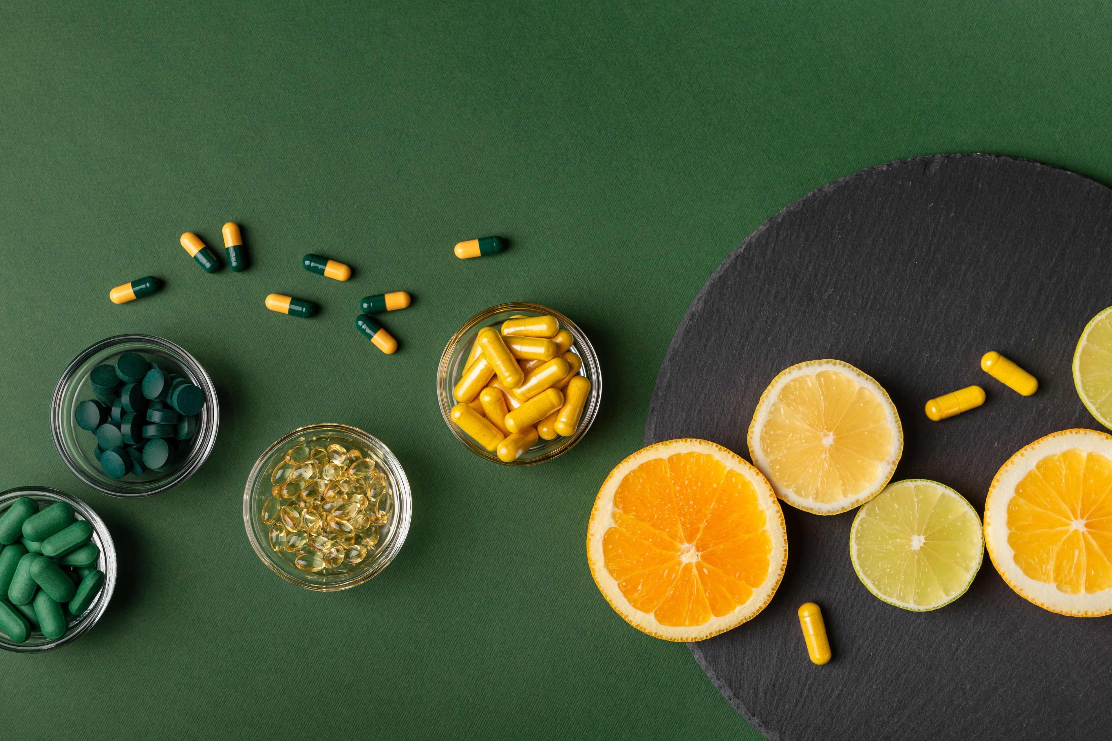 Nutritional supplements and citrus slices